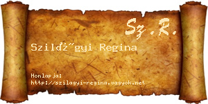 Szilágyi Regina névjegykártya