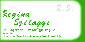 regina szilagyi business card